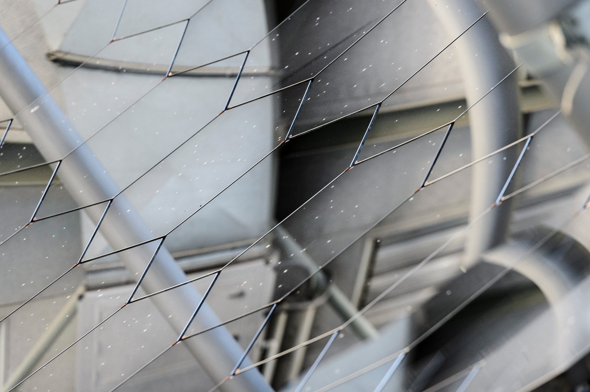 Closeup of mirrors in the interior of SALT.